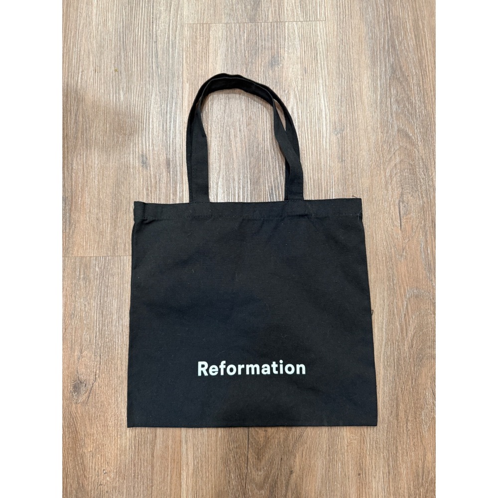 Reformation Black Canvas Tote Bag‎ Reusable Shopping Bag Minimalist